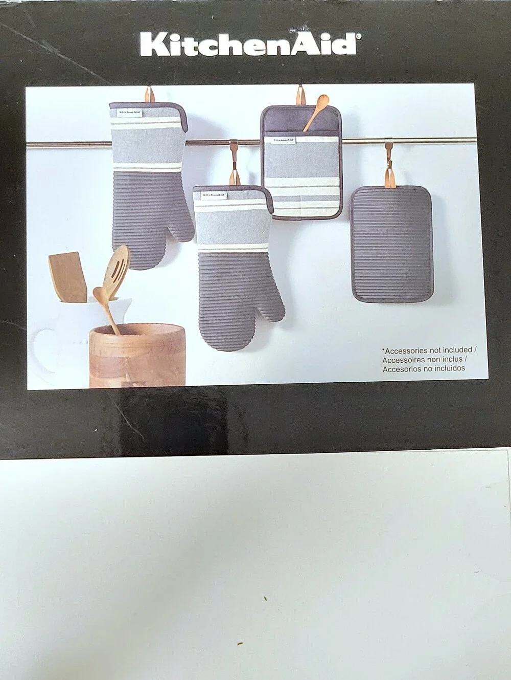 KitchenAid Gray Silicone Oven Mitts and Pot Holders - 4 Piece Set